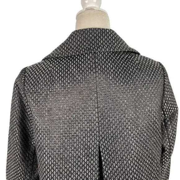 J. Crew Collection Stormy Tweed Lille Silk Overcoat Jacket Gunmetal Gray Size 10 - Picture 11 of 15